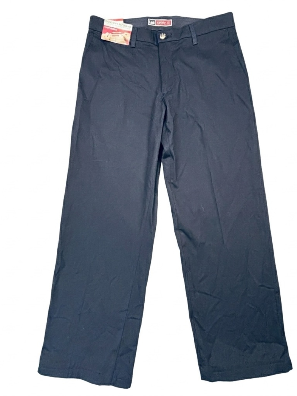 Lee Mens Chino Pants Size 33x30 Navy Blue Custom Relaxed Fit Comfort Waist NWT